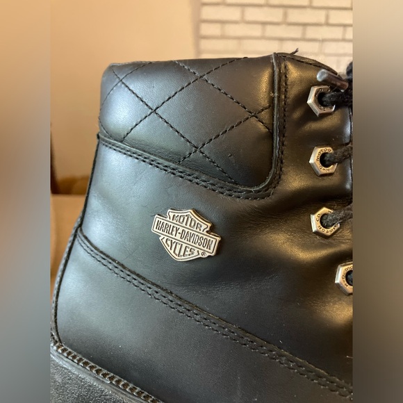 Harley Davidson black leather motorcycle boots - Picture 6 of 8